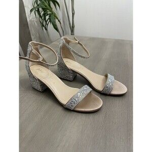 Betsey Johnson Womens Mari Beige Satin Heels Shoes 9 Medium (M)